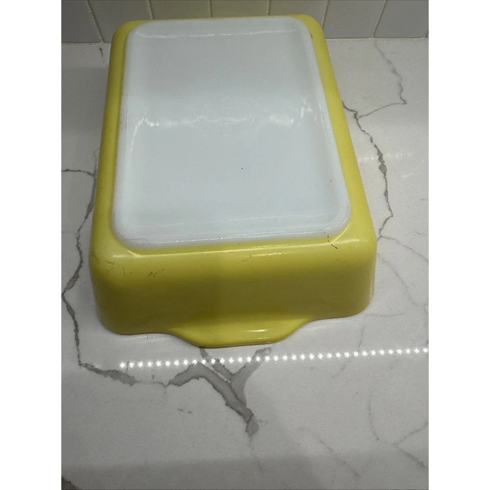 Vintage Pyrex 503 B Yellow Refrigerator Dish w/ Ribbed Lid 503 C Casserole Dish
